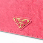 Prada Saffiano Oro Card Case Leather Business Holder