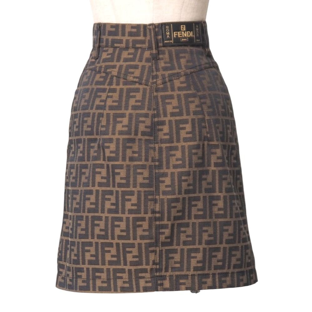 Fendi Mini Skirt 38 FF Double Zucca All Over Pattern Tight — view 2