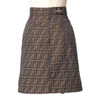 Fendi Mini Skirt 38 FF Double Zucca All Over Pattern Tight — view 2