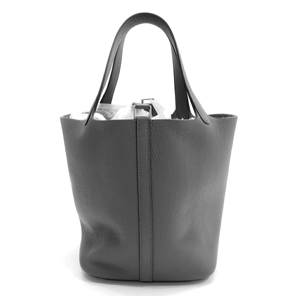 Hermes Heaven Picotin MM Lock 22 Grimeia Gray Bag Silver