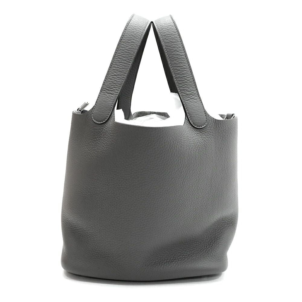 Hermes Heaven Picotin MM Lock 22 Grimeia Gray Bag Silver