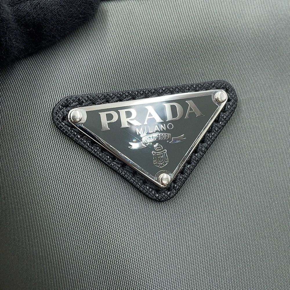 Prada Tote Triangle Logo Tessuto Saffiano Re-Nylon Black — view 7