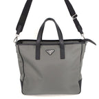 Prada Tote Triangle Logo Tessuto Saffiano Re-Nylon Black