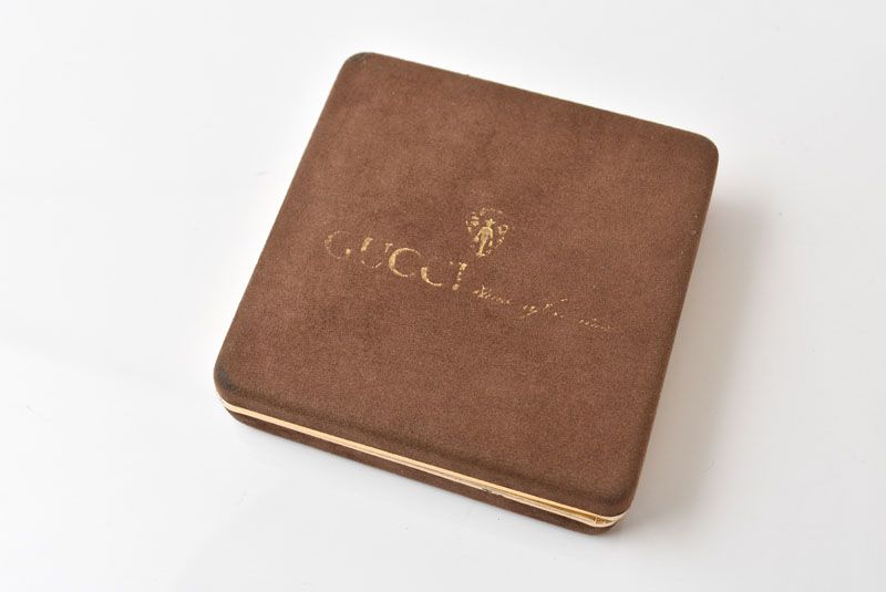 Gucci Key Ring Key Holder Vintage Interlocking Bordeaux Gold — view 3