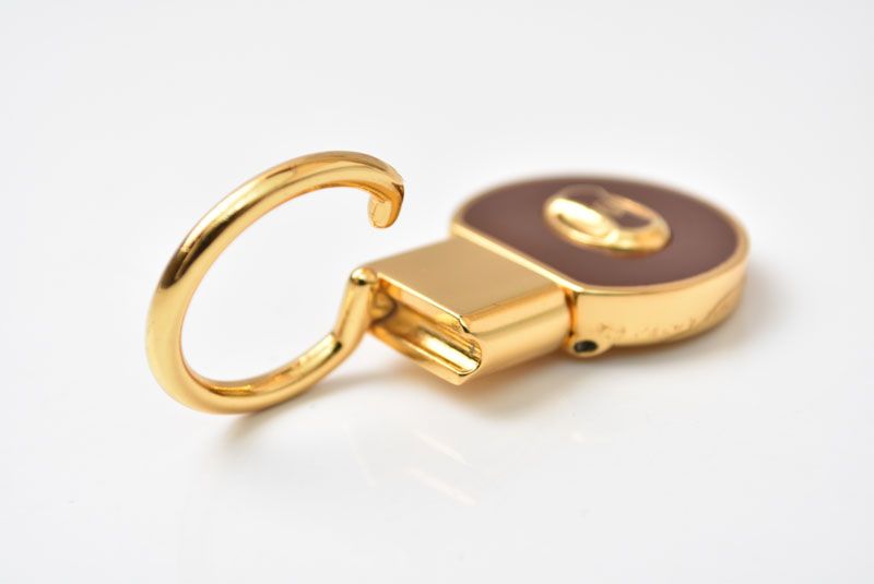 Gucci Key Ring Key Holder Vintage Interlocking Bordeaux Gold — view 5