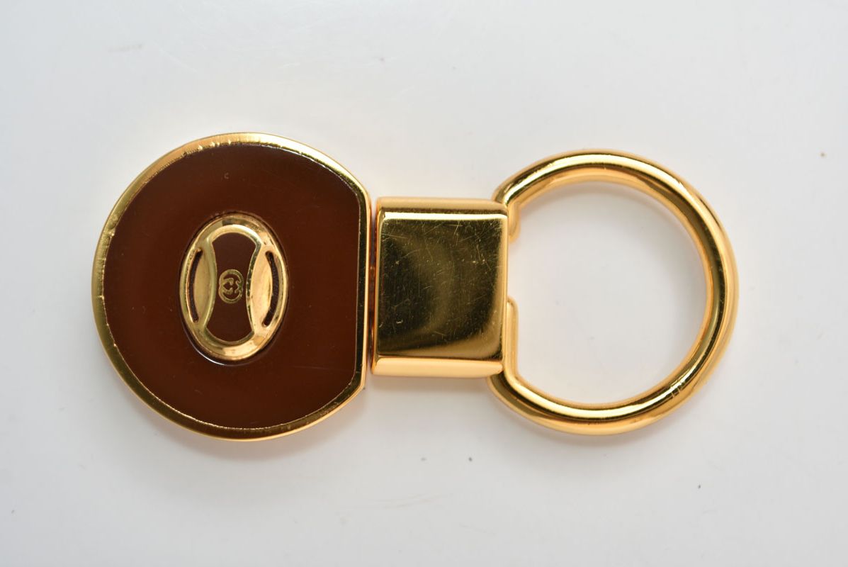Gucci Key Ring Key Holder Vintage Interlocking Bordeaux Gold — view 8