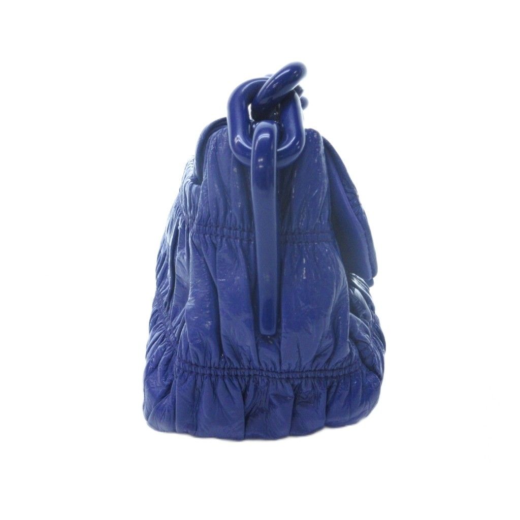 Prada Patent Leather Shoulder Bag Chain Push Lock Closure Purple HW WY — view 3