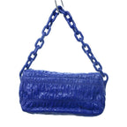 Prada Patent Leather Shoulder Bag Chain Push Lock Closure Purple HW WY — view 2