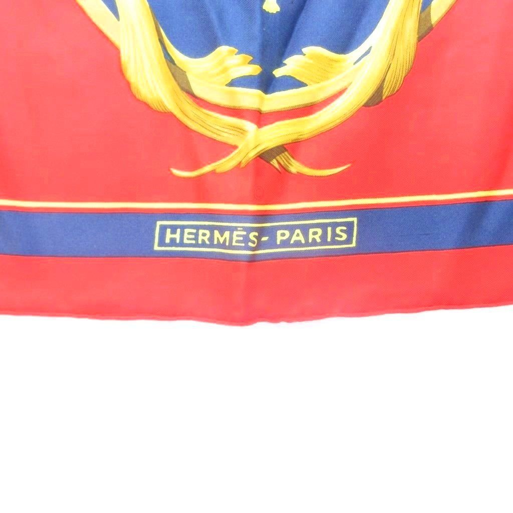 Hermes Scarf Carre Crown Silk Red HW WY — view 4