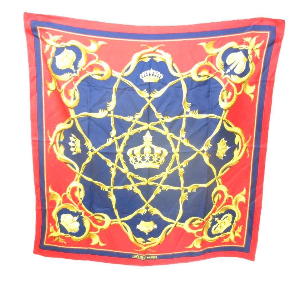 Hermes Scarf Carre Crown Silk Red HW WY