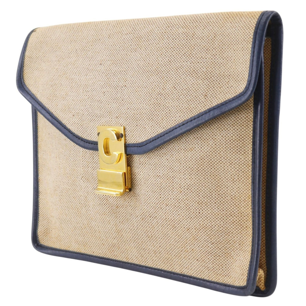 Celine Vintage Canvas Beige Clutch Bag — view 2