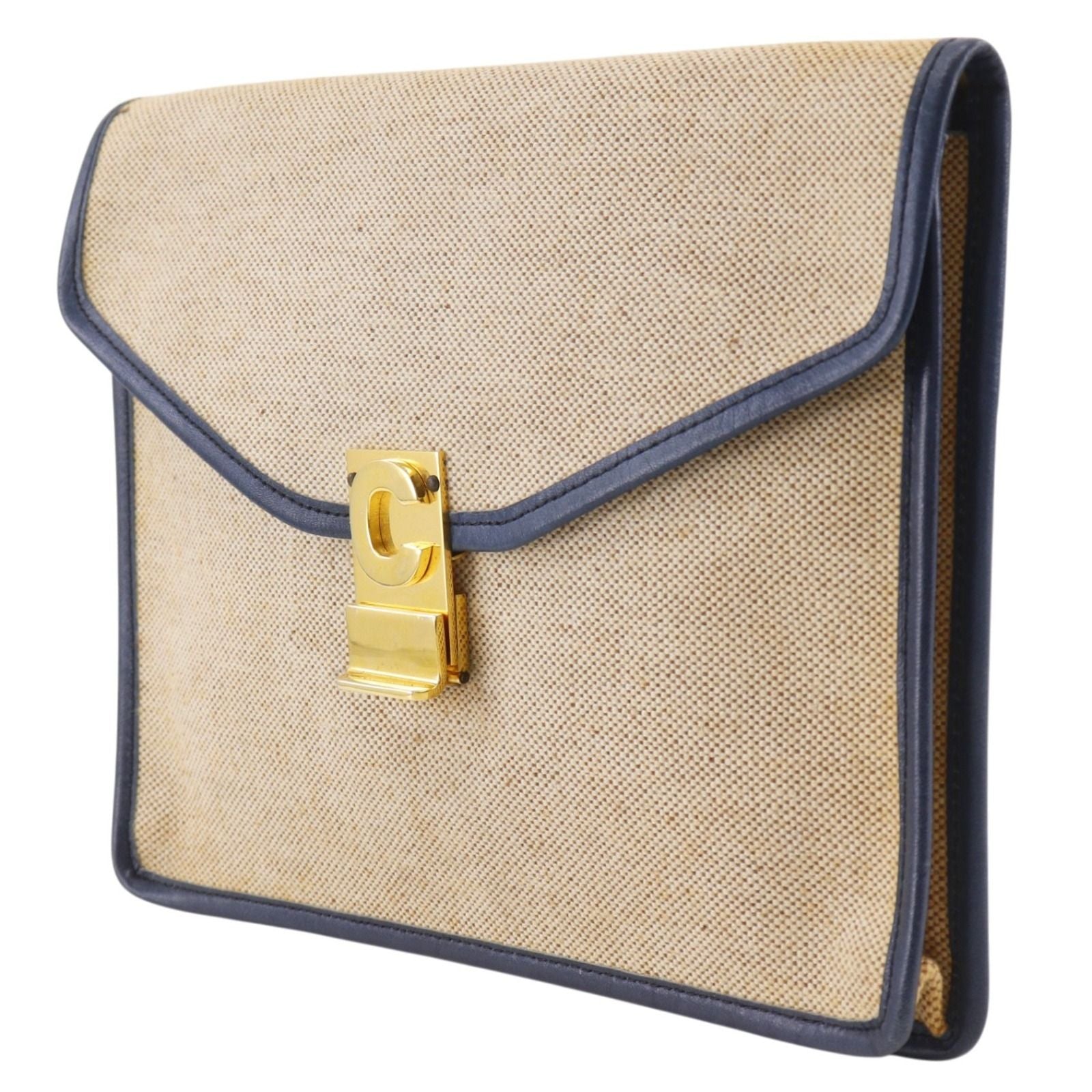 Celine Vintage Canvas Beige Clutch Bag — view 2
