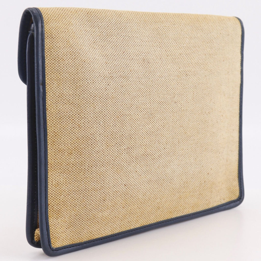 Celine Vintage Canvas Beige Clutch Bag — view 3