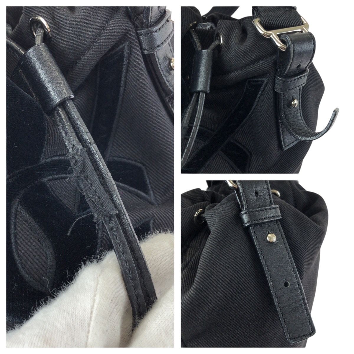 Saint Laurent Rive Gauche Vintage Kahala YSL Black Canvas Tote — view 5
