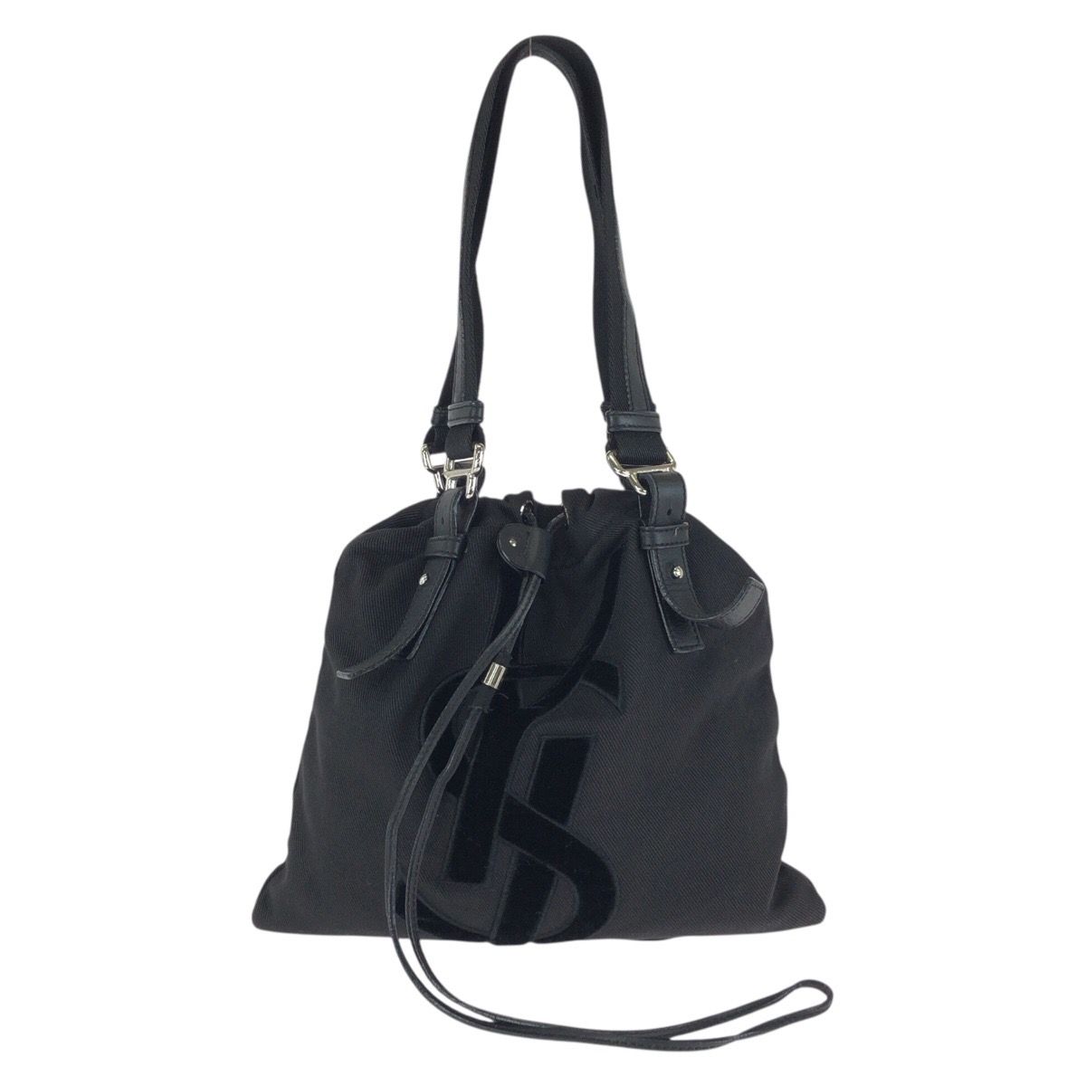 Saint Laurent Rive Gauche Vintage Kahala YSL Black Canvas Tote