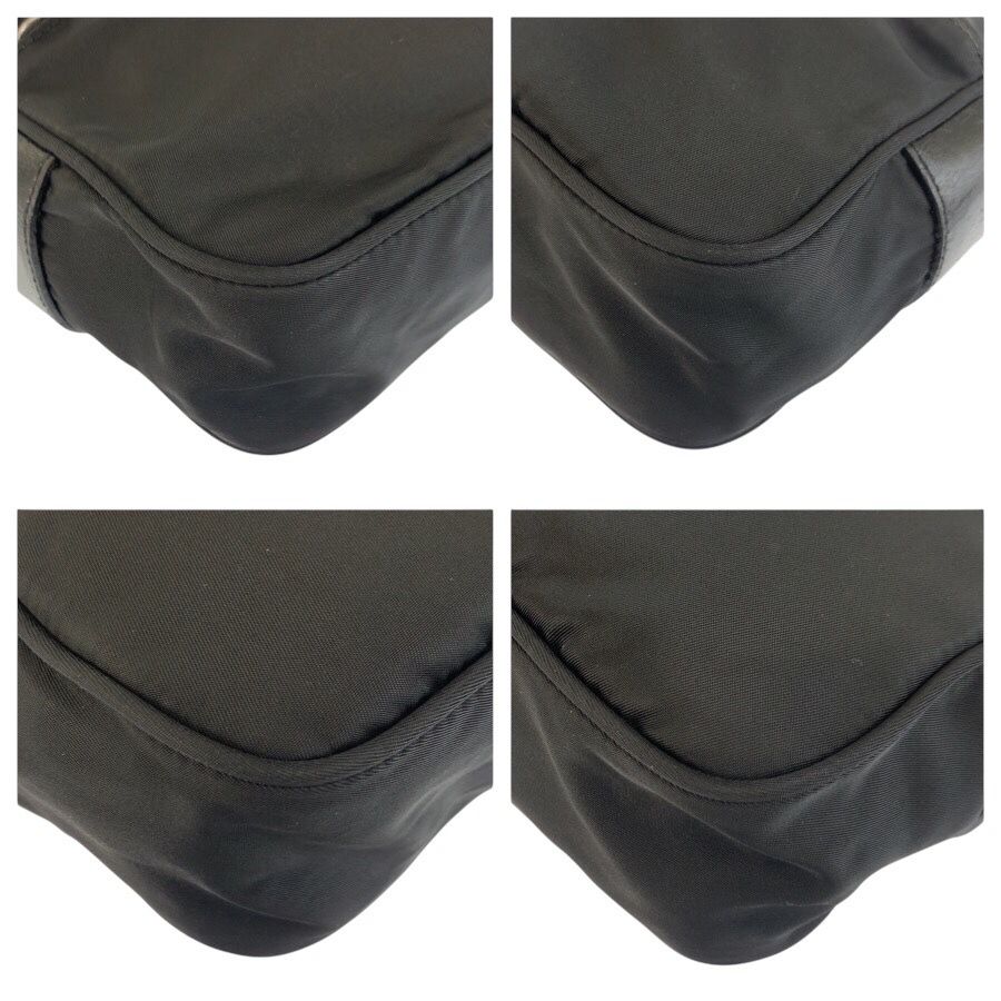 Prada Tessuto Black Silver Nylon Shoulder Bag Pochette — view 4