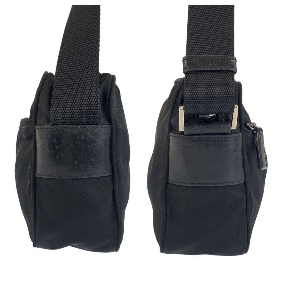 Prada Tessuto Black Silver Nylon Shoulder Bag Pochette — view 7
