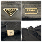 Prada Tessuto Black Silver Nylon Shoulder Bag Pochette — view 3