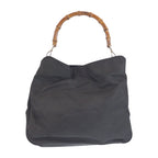 Gucci Bamboo Black Nylon Patent 001 Shoulder Bag 2-Way