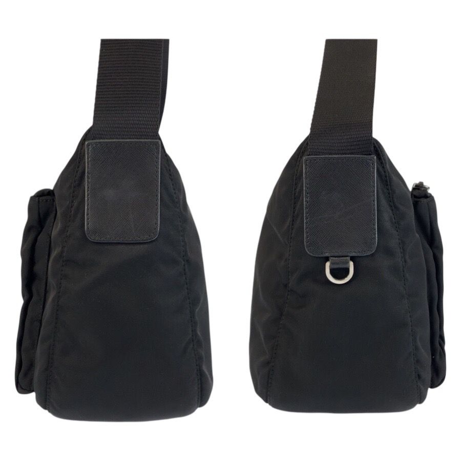 Prada Tessuto Black Silver Nylon Shoulder Bag Pochette — view 8