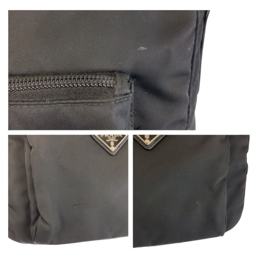 Prada Tessuto Black Silver Nylon Shoulder Bag Pochette — view 6