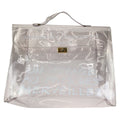 Hermes Vinyl Kelly Clear Gold Handbag