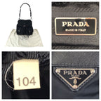 Prada Tessuto Saffiano Black Nylon Leather Shoulder Bag Pochette — view 4