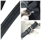 Prada Tessuto Saffiano Black Nylon Leather Shoulder Bag Pochette — view 5