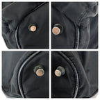 Prada Tessuto Saffiano Black Nylon Leather Shoulder Bag Pochette — view 3