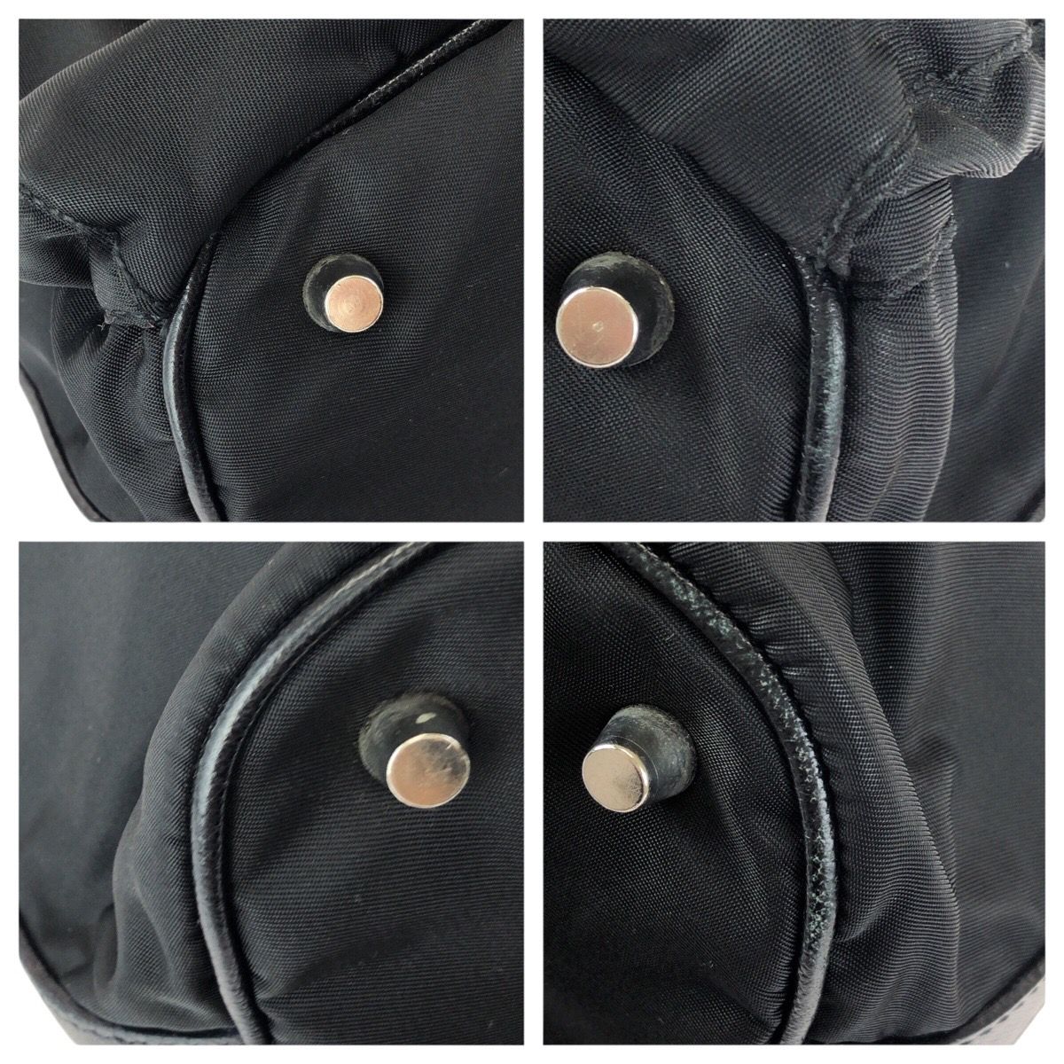 Prada Tessuto Saffiano Black Nylon Leather Shoulder Bag Pochette — view 3