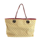 Gucci Beige Winered GG Canvas Leather Tote Shoulder — view 2