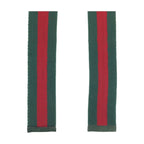 Gucci Sherry Line 85 Green Red Silver Cotton Leather Belt — view 7