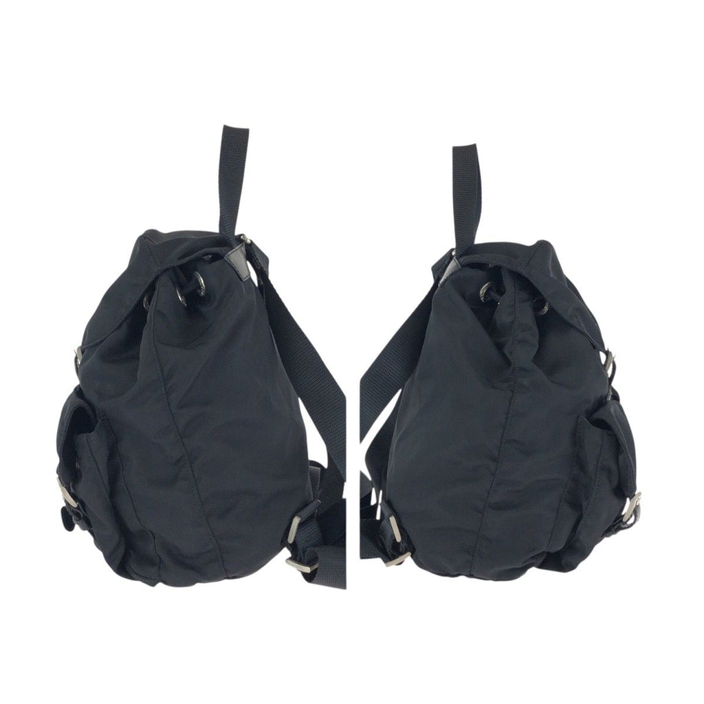 Prada Tessuto Black Silver Nylon Leather Backpack — view 8