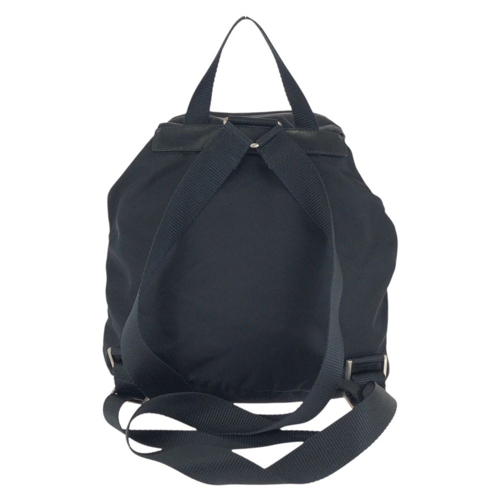 Prada Tessuto Black Silver Nylon Leather Backpack — view 2