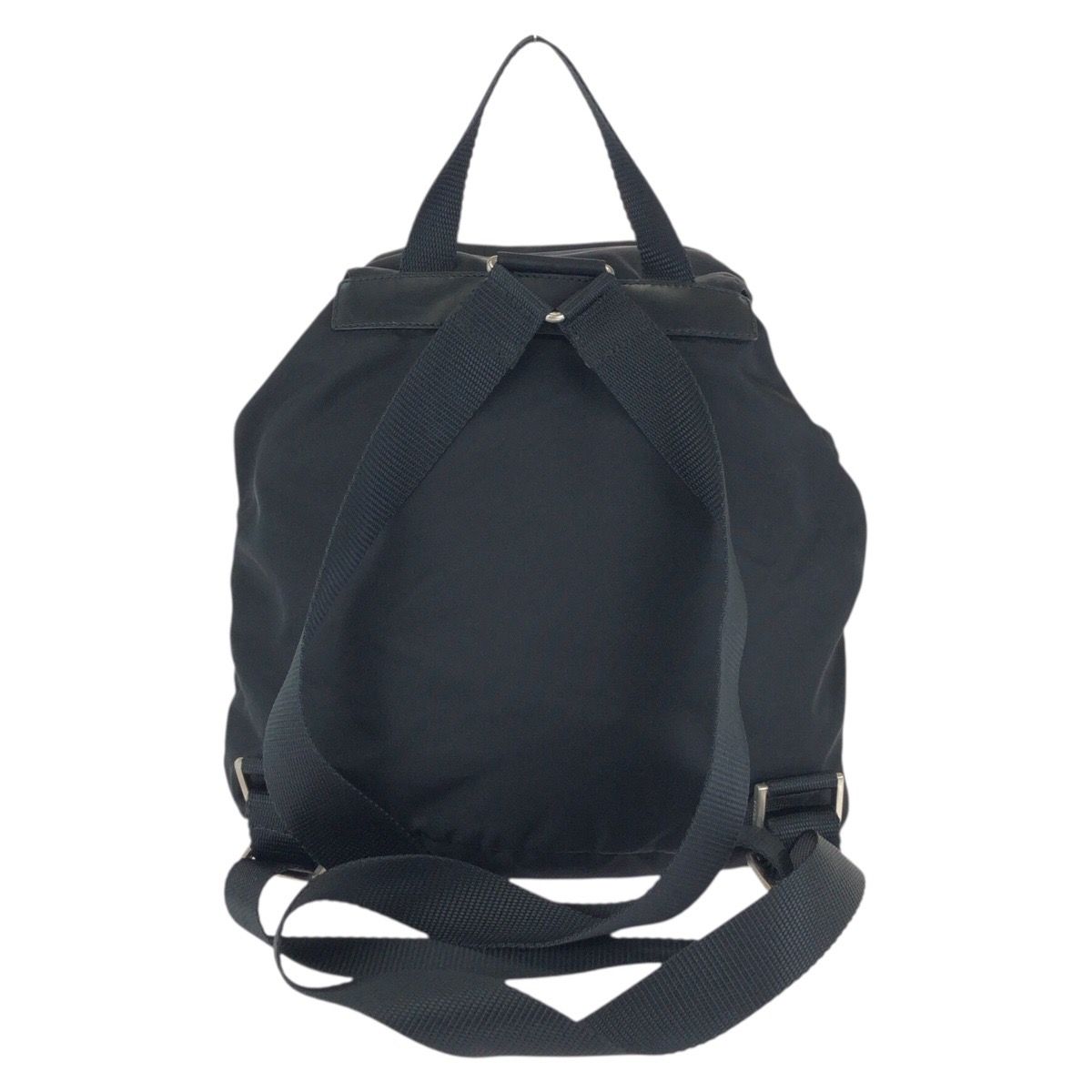 Prada Tessuto Black Silver Nylon Leather Backpack — view 2