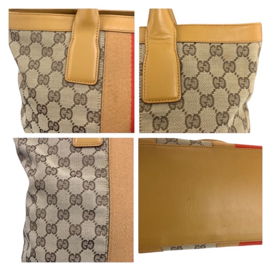 Gucci Sherry Line Beige GG Canvas Leather Tote — view 6