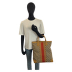 Gucci Sherry Line Beige GG Canvas Leather Tote — view 7