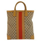 Gucci Sherry Line Beige GG Canvas Leather Tote — view 2