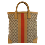Gucci Sherry Line Beige GG Canvas Leather Tote