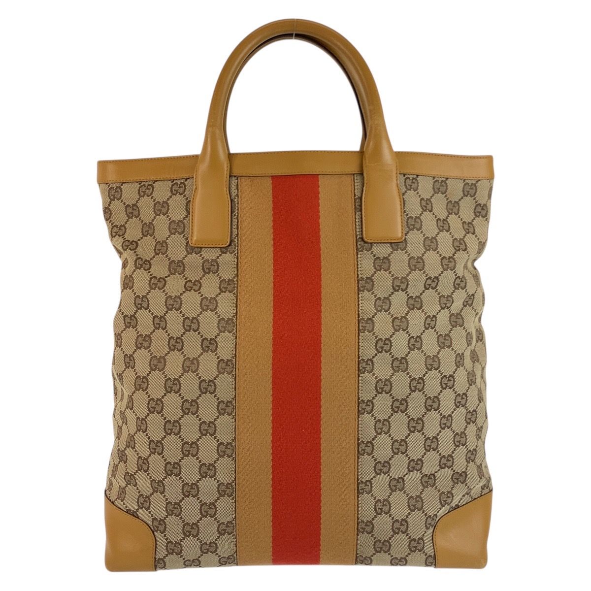 Gucci Sherry Line Beige GG Canvas Leather Tote