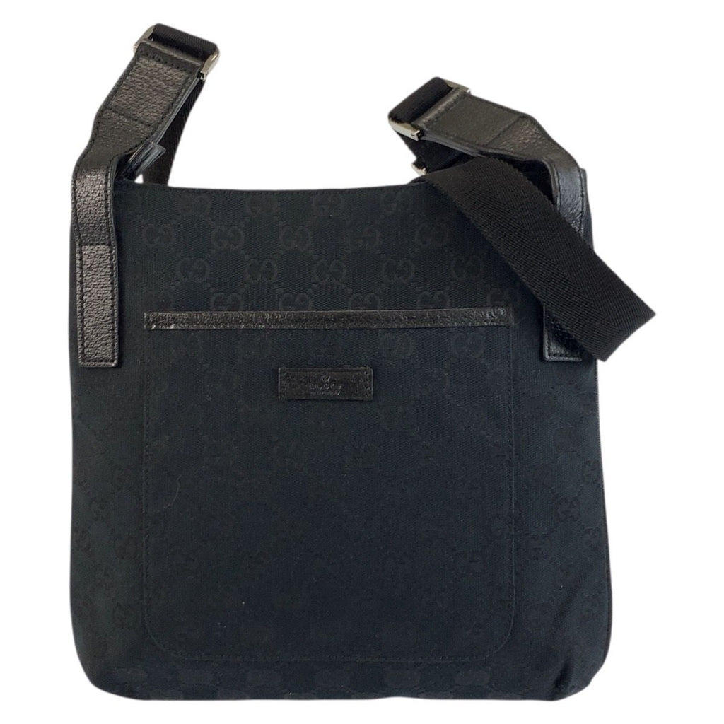 Gucci Black GG Canvas Shoulder Bag Pochette