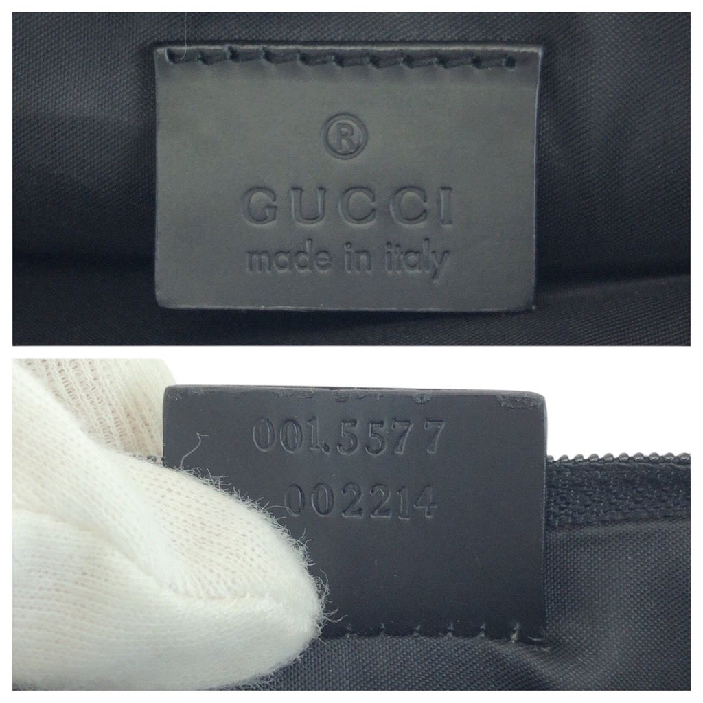Gucci Bamboo Black Gunmetal Nylon Leather 001 Tote Shoulder — view 4