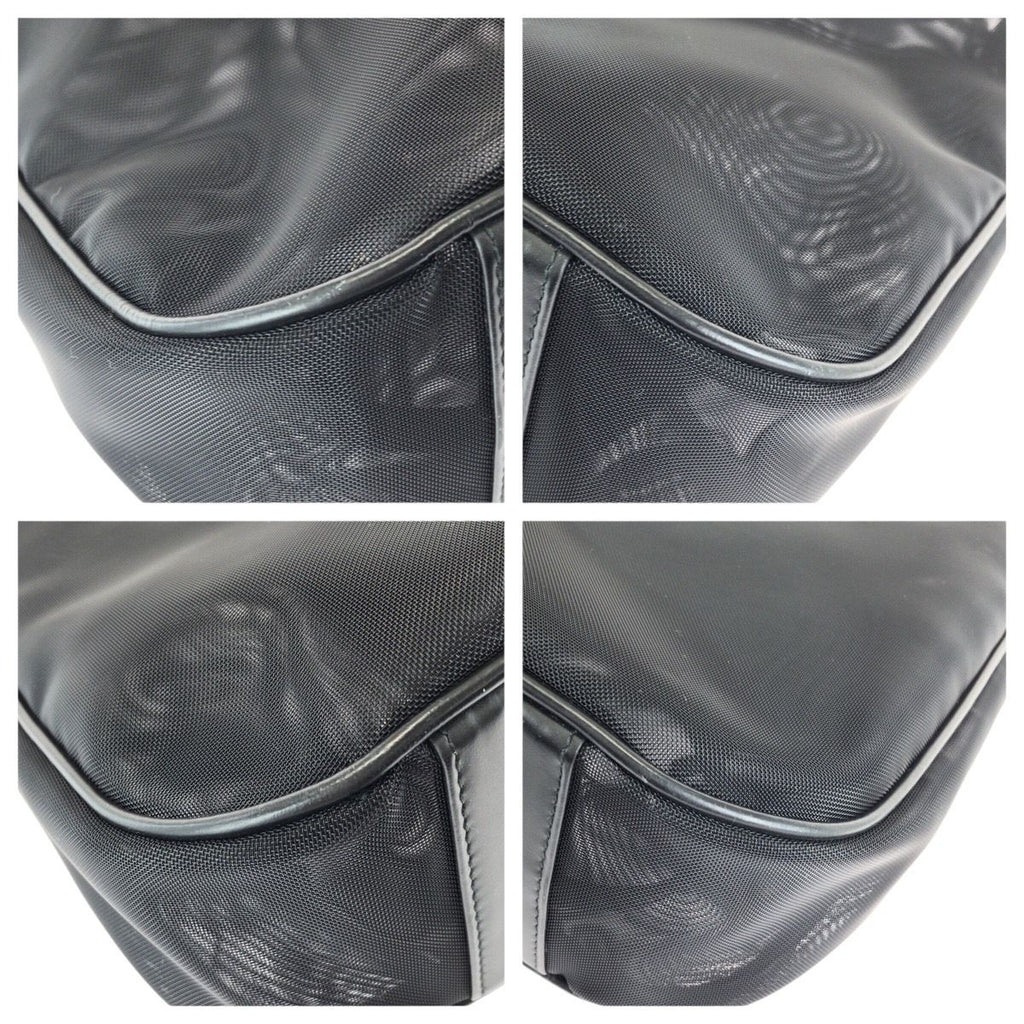 Gucci Bamboo Black Gunmetal Nylon Leather 001 Tote Shoulder — view 3