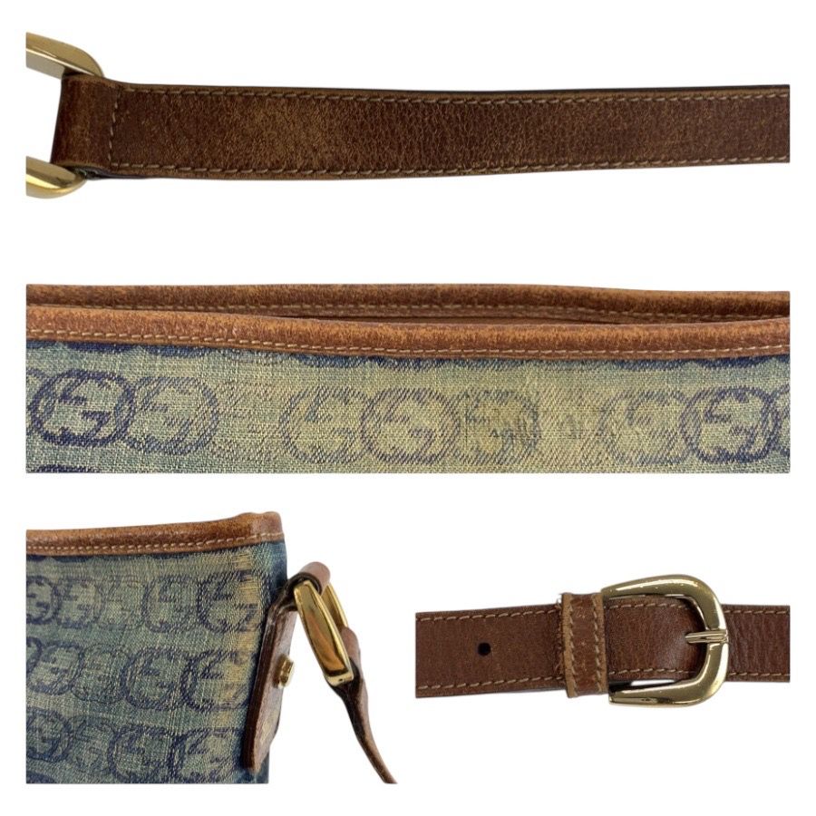 Gucci Interlocking Abbey Blue Brown Gold Shoulder — view 5