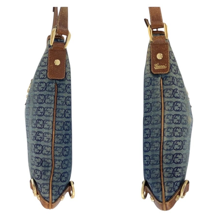 Gucci Interlocking Abbey Blue Brown Gold Shoulder — view 7