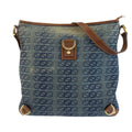 Gucci Interlocking Abbey Blue Brown Gold Shoulder