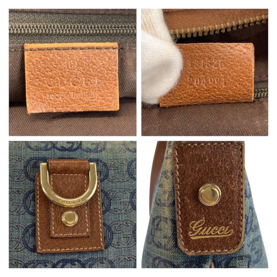 Gucci Interlocking Abbey Blue Brown Gold Shoulder — view 3