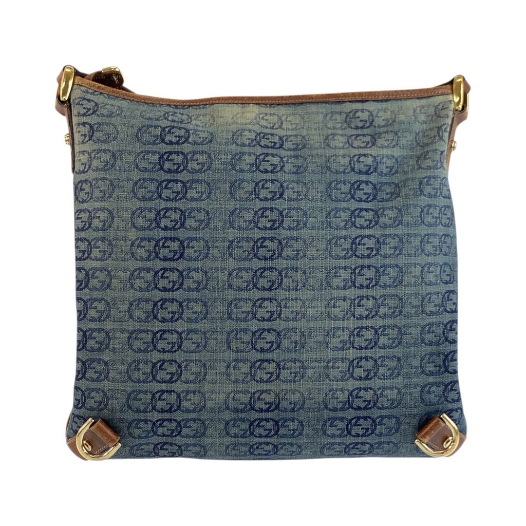 Gucci Interlocking Abbey Blue Brown Gold Shoulder — view 2