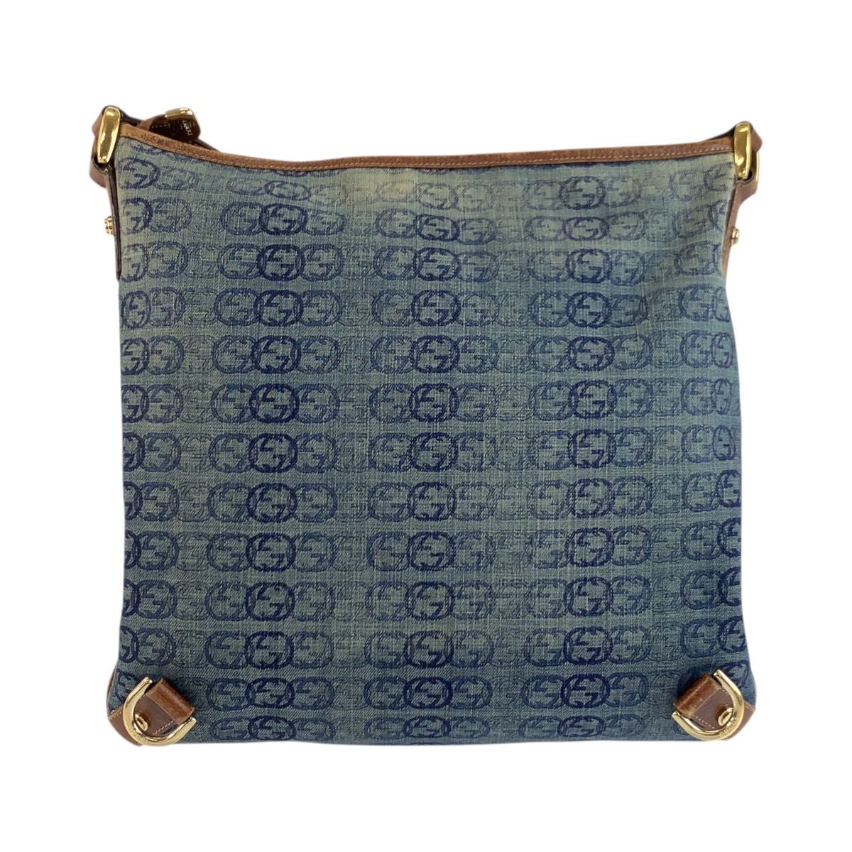 Gucci Interlocking Abbey Blue Brown Gold Shoulder — view 2