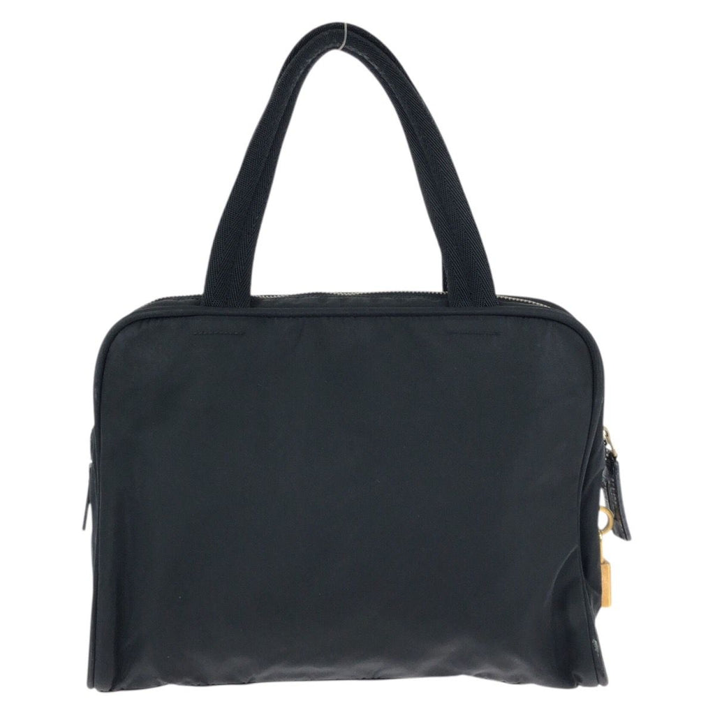 Prada Tessuto Black Gold Nylon Leather Tote — view 2
